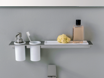 5MM - Bathroom shelf with toothbrush holder and soap dispenser by Rubinetterie Treemme - view 2